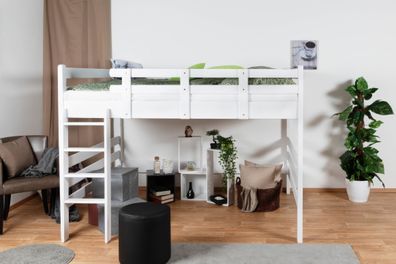 Hochbett 160 x 200 cm für Erwachsene "Easy Premium Line" K23/n, Buche Massivholz