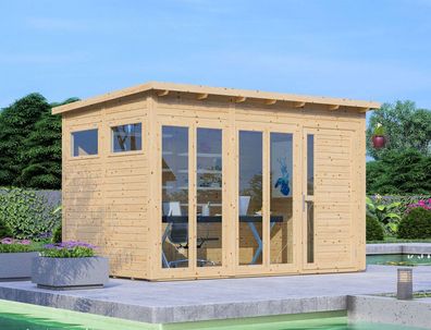 Gartenhaus Jena 02 inkl. Fußboden, Naturbelassen - Elementgartenhaus, Nutzfläche