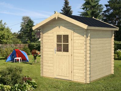 Gartenhaus Goldspitze inkl. Fußboden - 28 mm Blockbohlenhaus, Grundfläche: 3,2 m