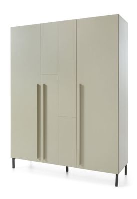 Moderner Kleiderschrank Authie 01, Mintgrün, 195 x 150 x 50 cm, mit 5 Fächern un