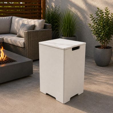 Elementi+ Abdeckung für 11kg Gasflasche in Keramik-Optik ca. 40,3x40,3x63cm