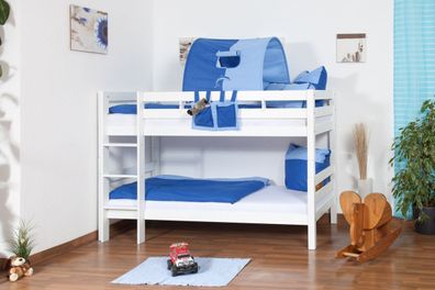 Kinderbett Etagenbett Felix inkl. Rollrost - Material: Buche massiv, Farbe: wei