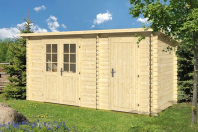 Gartenhaus Pribitz 03 inkl. Fußboden - 28 mm Blockbohlenhaus, Grundfläche: 7,7 m