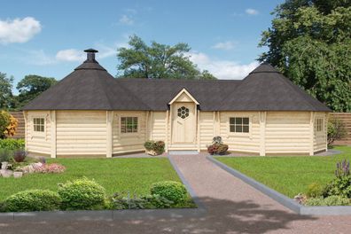 Grillhaus Eisenhut 11 - Abmessungen: 1127 x 454 x 310 (B x T x H), Grundfläche:
