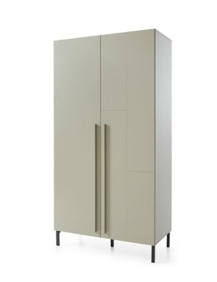 Zweitüriger Kleiderschrank Authie 02, Mintgrün, 195 x 100 x 50 cm, mit 5 Fächern