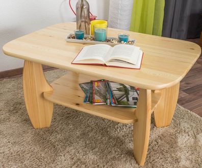 Couchtisch Kiefer massiv Vollholz natur 005 ? Abmessung 60 x 110 x 75 cm (H x B