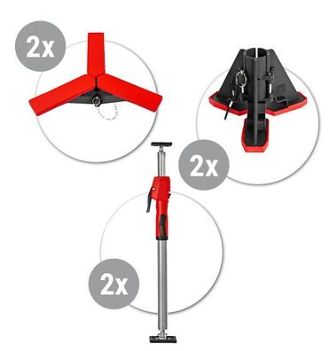 BESSEY Montageset 2 - 2x Deckenstütze STE90 57,5-91cm + 2x Stativ STE-KBS + 2x