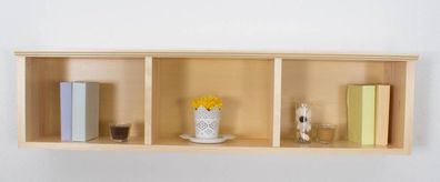 Hängeregal / Wandregal Kiefer massiv Vollholz natur Junco 333 - 30 x 120 x 24 cm