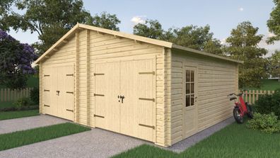 Doppelgarage TW 52 | Fichten- und Kiefernholz | Grundfläche 40,46 m² | Holzgarag