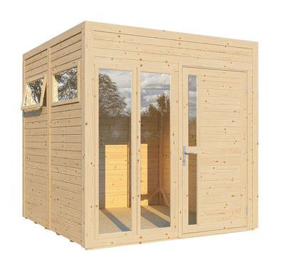 Gartenhaus Jena 04 inkl. Fußboden, Naturbelassen - Elementgartenhaus, Nutzfläche