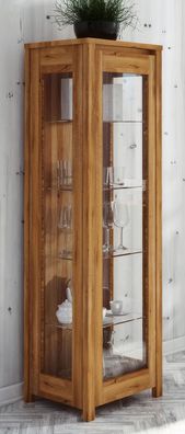 Vitrine Tasman 24 Wildeiche massiv geölt - Abmessungen: 180 x 55 x 45 cm (H x B