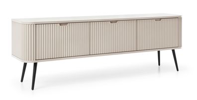 TV-Unterschrank Makreb 02 in der Farbe Kaschmir, 57 x 168 x 39 cm, gefräßte Fron