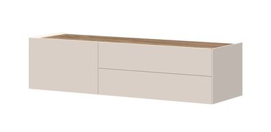 TV-Unterschrank hängend Asau 03, Farbe: Kaschmir / Eiche dunkel - Abmessungen: 3