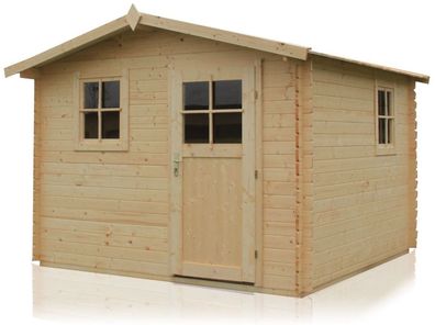 Gartenhaus Robusto - 3,40 x 3,40 Meter aus 28 mm Blockbohlen