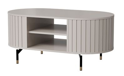 Couchtisch oval Annelin 06 mit 2 offenen Fächer, 1 Ablegeboden, 104 x 56 x 47 cm