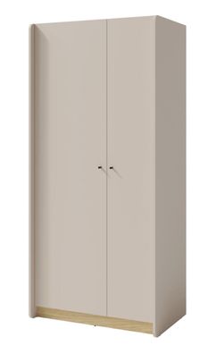Schlichter Kleiderschrank Sampont 03, Beige / Eiche hell, 195 x 90 x 52 cm, mit