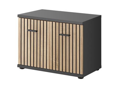 Schuhschrank mit Sitzkissen Ringerike 14, Farbe: Anthrazit / Eiche Artisan - Abm