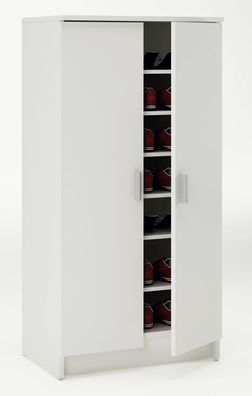 Schuhschrank Furna 22, Farbe: Weiß - Abmessungen: 109 x 55 x 35 cm (H x B x T)
