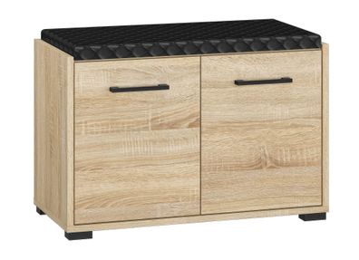 Sitzbank mit Stauraum / Schuhschrank Vacaville 02, Farbe: Sonoma Eiche hell - Ab