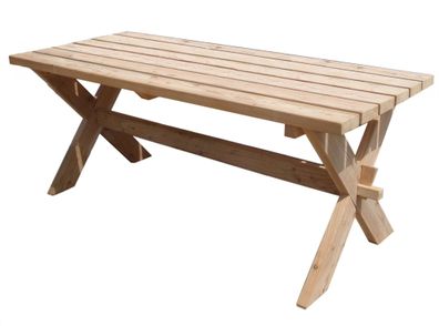 Rustikaler Gartentisch Lisianthus, aus Massivholz, Lärche natur, 75 x 178 x 76 c
