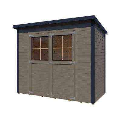 Elementgartenhaus 2,43 x 1,20 Meter mit Pultdach, inkl. Fußboden, Gartenhütte, B