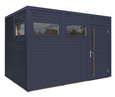 Gartenhaus aus Holz 3,37 x 2,34 Meter inkl. Fußboden, Gerätehaus in Anthrazit, E