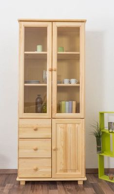 Vitrine Kiefer massiv Vollholz natur B010 - Abmessung 190 x 80 x 42 cm (H x B x