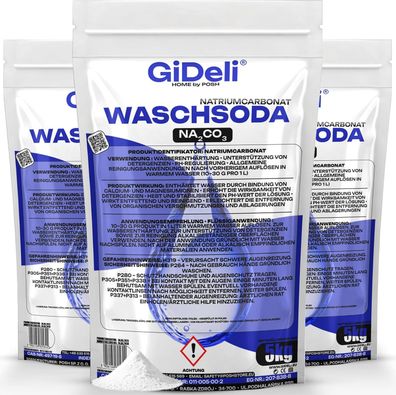 Waschsoda 15kg Natriumcarbonat Na2CO3 Kalziniert Waschmittel Waschpulver GiDeli