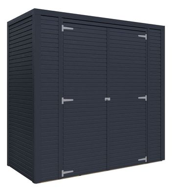 Gartenhütte, 2,08 x 1,03 Meter in Anthrazit, Elementgartenhaus, Geräteschrank, F