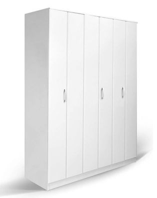 Drehtürenschrank / Kleiderschrank Muros 04, Farbe: Weiß - 222 x 150 x 52 cm (H x