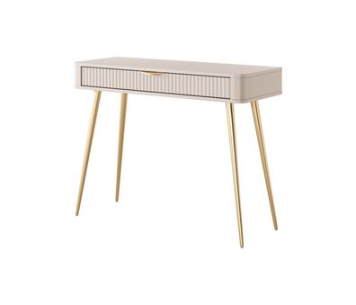 Eleganter Schminktisch Sloughia 15, Farbe: Beige, ABS-Kantenschutz, Griffe und B