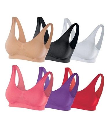 Slimmaxx 6er SET BH Sport BH Büstenhalter 6Farben Nahtlos Größe L