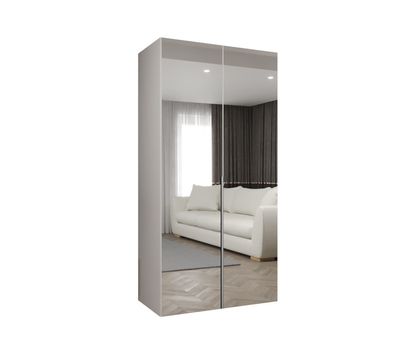 Drehtürenschrank / Kleiderschrank mit Soft-Close-Funktion Eiger 114, Farbe: Weiß