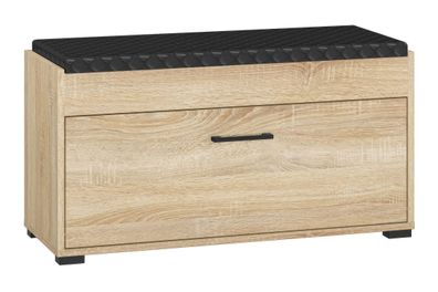 Sitzbank mit Stauraum / Schuhschrank Vacaville 05, Farbe: Sonoma Eiche hell - Ab