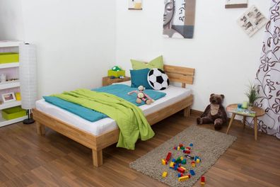 Futonbett / Massivholzbett Wooden Nature 03 Eiche geölt - Liegefläche 120 x 200