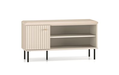 Stabile Sitzbank mit Stauraum / Schuhschrank Petkula 15, Farbe: Beige hell, eine