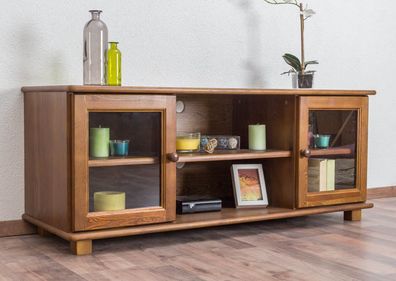 TV-Unterschrank Kiefer Vollholz massiv Eichefarben 004 - Abmessung 55 x 136 x 47