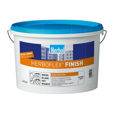 HERBOL Herboflex Finish 12.5 LTR seidenmatte rissüberbrückende Fassadenfarbe WEISS