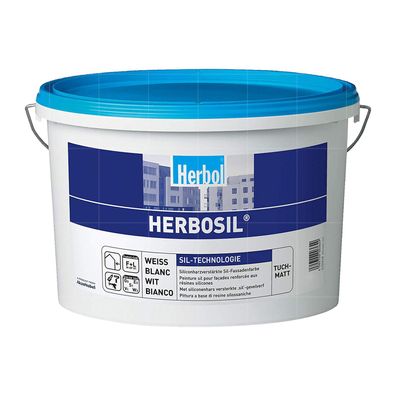 HERBOL Herbosil 12.5 LTR tuchmatte streiflichtunempfindliche SIL-Fassadenfarbe WEISS