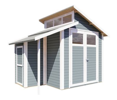 Gartenhaus / Gartenhütte mit Anbau Puchheim 02 inkl. Fußboden, Grau - 19 mm Elem