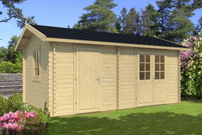 Gartenhaus Stileck inkl. Fußboden - 40 mm Blockbohlenhaus, Grundfläche: 14,8 m²,
