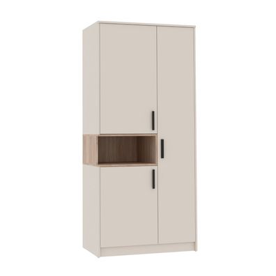 Kleiderschrank | viel Stauraum | Fafe 01 | Kaschmir / Eiche Cremona | 195 x 88 x