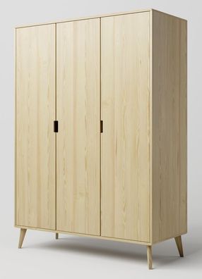 Drehtürenschrank / Kleiderschrank Kiefer massiv natur Aurornis 05 - Abmessungen: