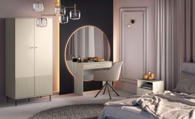 Schlafzimmer - Set D Petkula, 3-teilig, Farbe: Beige hell