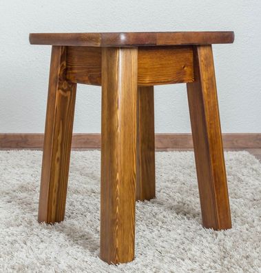 Hocker Kiefer massiv Vollholz Eichefarben 005 - Abmessung 45 x 35 x 35 cm (H x B