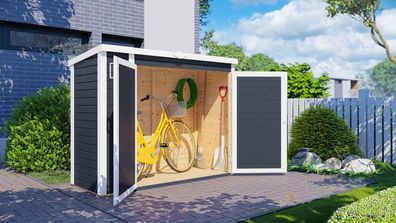 Gartenschrank / Geräteschrank Ilsede 01, Anthrazit - Elementgartenschrank, Grund