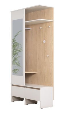 Garderobe mit Spiegel Tarouca 01 | 210 x 110 x 38 cm | Kaschmir / Creme Torro |