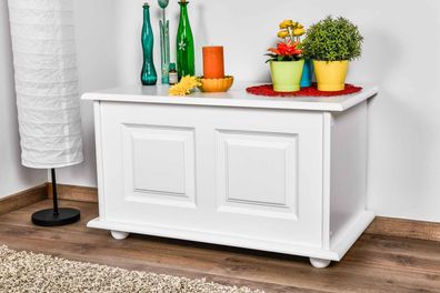 Truhe Kiefer massiv Vollholz Weiß 181 ? Abmessung 50 x 87 x 46 cm (H x B x T)
