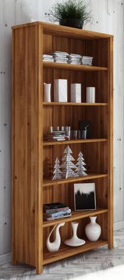 Regal Tasman 17 Wildeiche massiv geölt - Abmessungen: 212 x 100 x 36 cm (H x B x