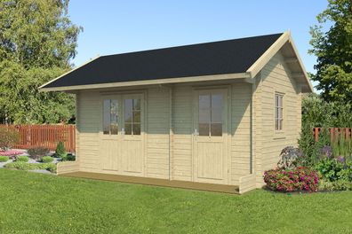 Gartenhaus Thaneller inkl. Fußboden - 40 mm Blockbohlenhaus, Grundfläche: 16,8 m